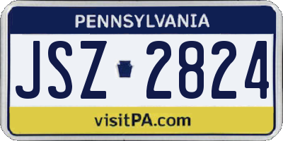 PA license plate JSZ2824