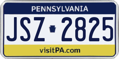 PA license plate JSZ2825