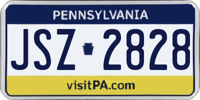 PA license plate JSZ2828