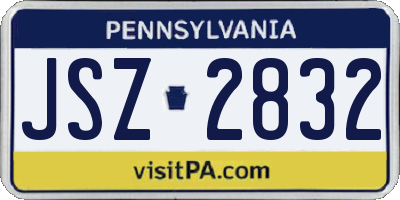 PA license plate JSZ2832