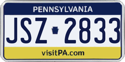 PA license plate JSZ2833