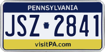 PA license plate JSZ2841