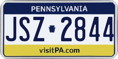 PA license plate JSZ2844