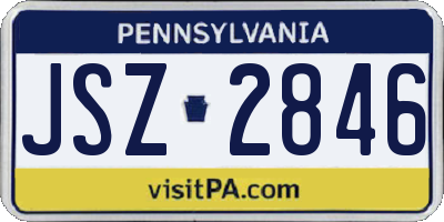 PA license plate JSZ2846