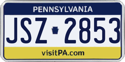 PA license plate JSZ2853