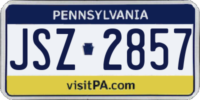 PA license plate JSZ2857