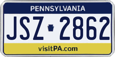 PA license plate JSZ2862