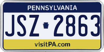 PA license plate JSZ2863