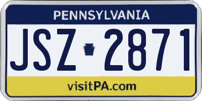 PA license plate JSZ2871