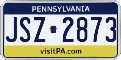 PA license plate JSZ2873