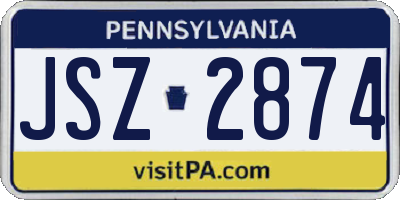 PA license plate JSZ2874