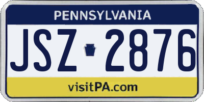 PA license plate JSZ2876