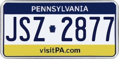 PA license plate JSZ2877