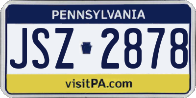 PA license plate JSZ2878