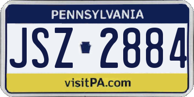 PA license plate JSZ2884