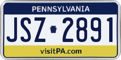 PA license plate JSZ2891