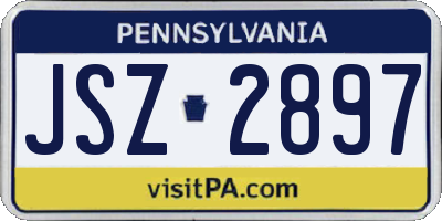 PA license plate JSZ2897