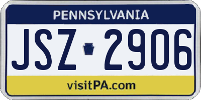 PA license plate JSZ2906