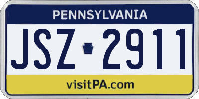 PA license plate JSZ2911