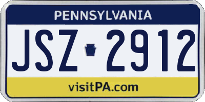 PA license plate JSZ2912