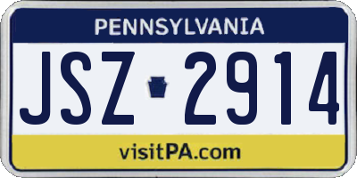 PA license plate JSZ2914