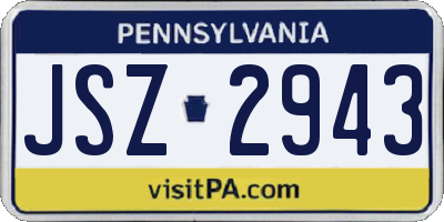 PA license plate JSZ2943