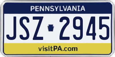 PA license plate JSZ2945