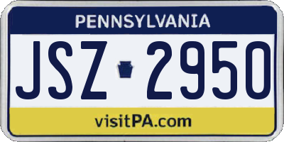 PA license plate JSZ2950