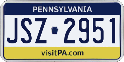 PA license plate JSZ2951