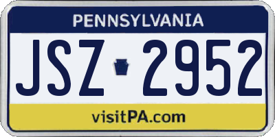 PA license plate JSZ2952