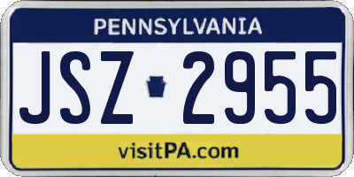 PA license plate JSZ2955