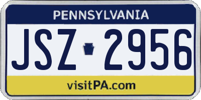 PA license plate JSZ2956