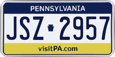 PA license plate JSZ2957