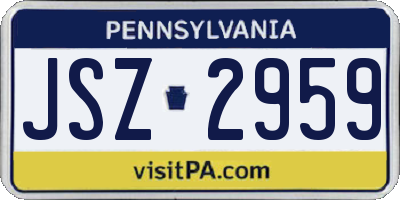PA license plate JSZ2959