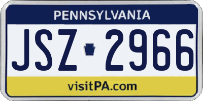 PA license plate JSZ2966