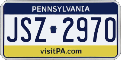 PA license plate JSZ2970