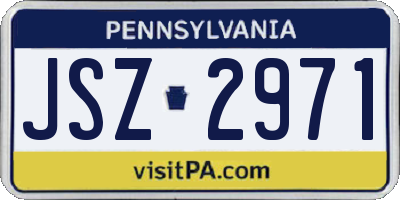 PA license plate JSZ2971