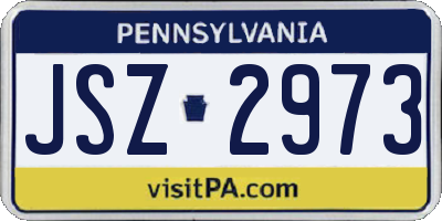 PA license plate JSZ2973