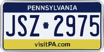 PA license plate JSZ2975