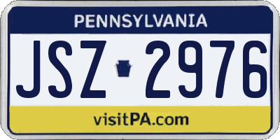 PA license plate JSZ2976