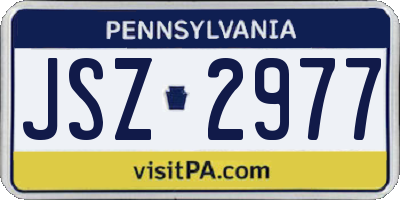 PA license plate JSZ2977