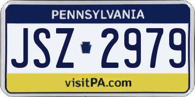PA license plate JSZ2979