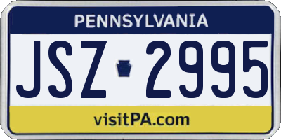 PA license plate JSZ2995