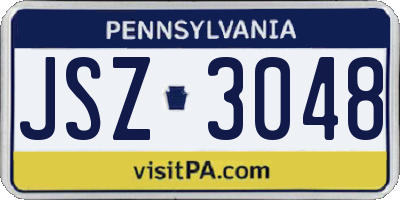 PA license plate JSZ3048