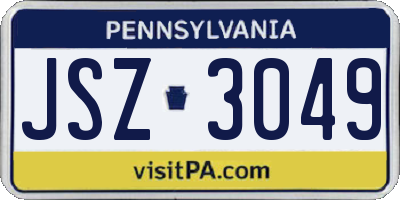 PA license plate JSZ3049