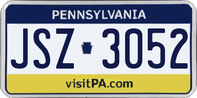 PA license plate JSZ3052