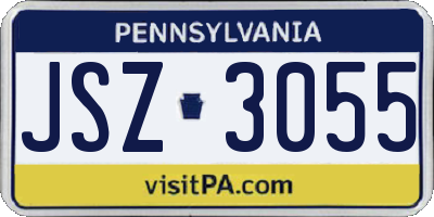PA license plate JSZ3055