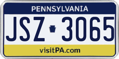 PA license plate JSZ3065