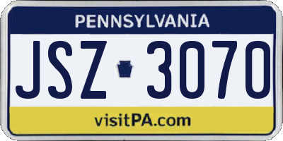 PA license plate JSZ3070