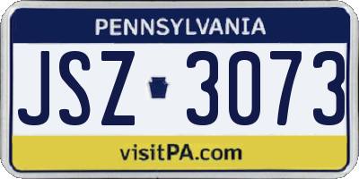 PA license plate JSZ3073